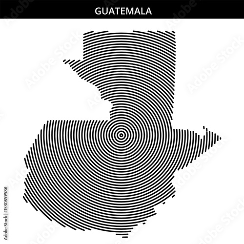Unique artistic representation of Guatemala with spiral lines