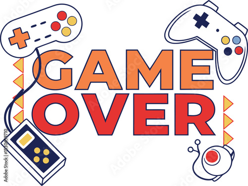game over Typography tshirt Design  download