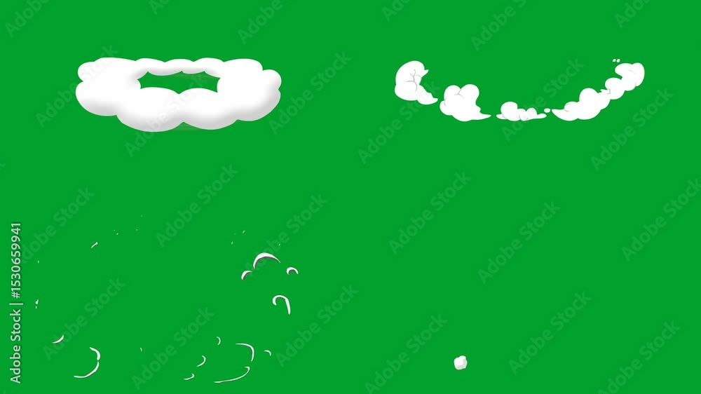 A green background with white dots  clouds on group of people standing in circle screen bunch flowers the sky and map hawaii it green screen animated chromakey background backgrounds