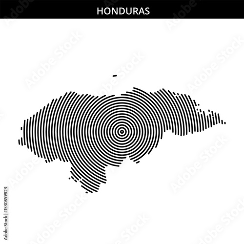 Artistic representation of Honduras with concentric lines