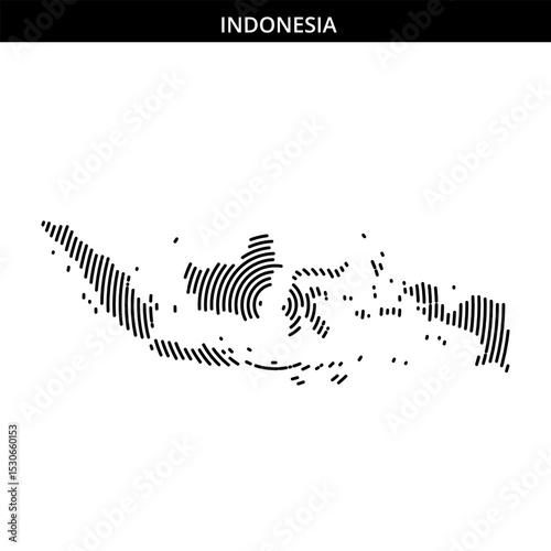 Unique artistic representation of Indonesia's map with patterns