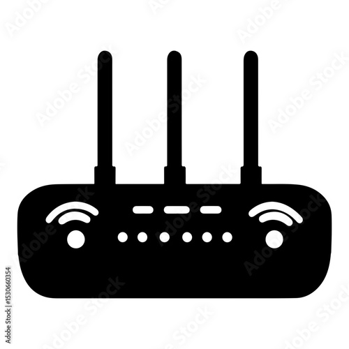 Wireless Router Vector Icon – Minimalist Technology Glyph