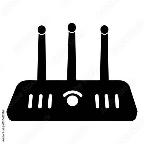 Router Glyph Icon – Flat Vector Network Symbol