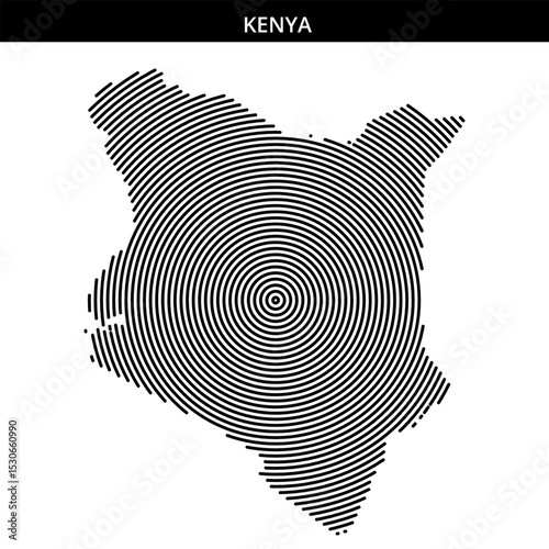 Unique spiral pattern showcasing the shape of Kenya