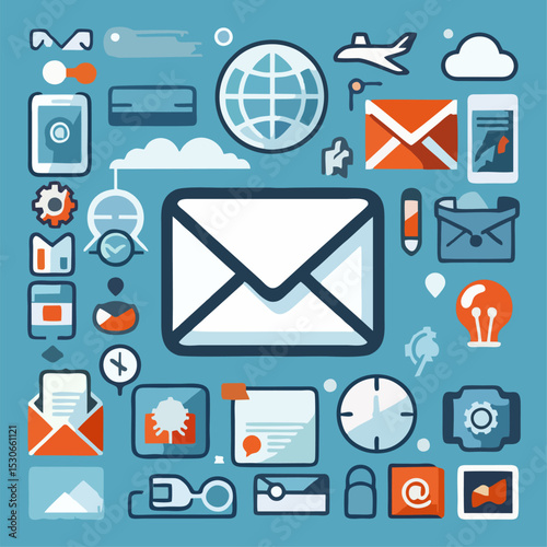 Envelope Outline Icon – Transparent Background