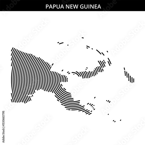 Creative representation of Papua New Guinea using lines
