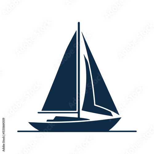 Simple Yacht Silhouette Logo – Maritime Branding Design