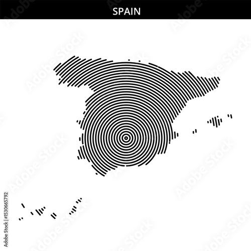 Artistic representation of Spain in spiral pattern design