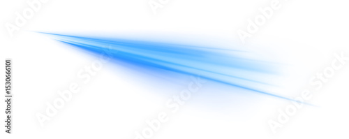 Digital image of light rays, striped lines on a blue light background. Design element for visualizing air or water flow. Light, light garland PNG.	