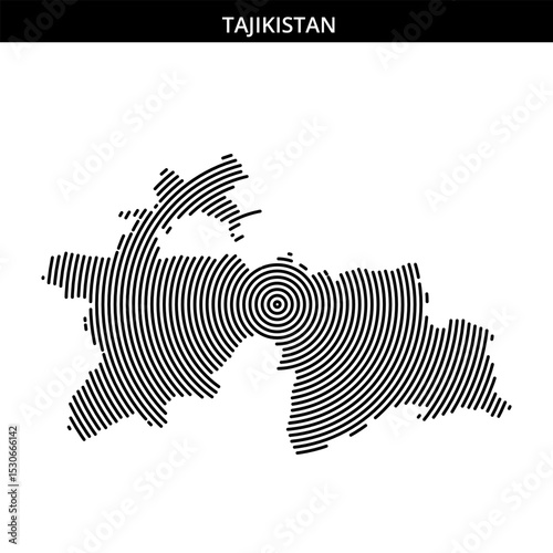 Unique artistic representation of Tajikistan's geographical outline