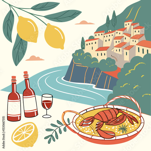 vector illustration of a set of food