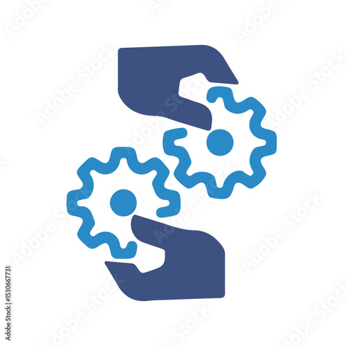 hands adjusting gears symbolizing teamwork and mechanical collaboration