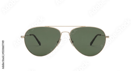 Aviator sunglasses gold green lenses