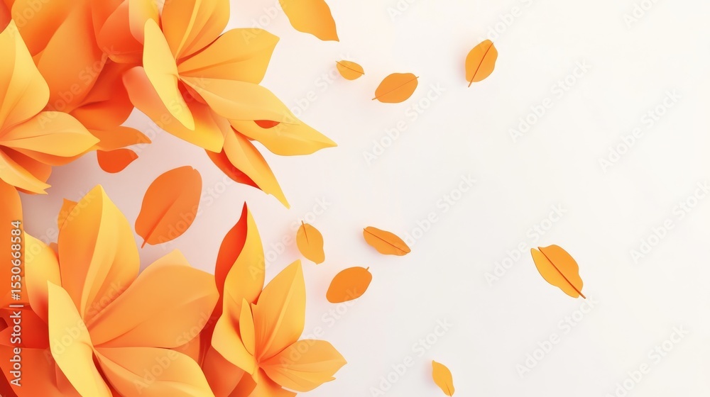 Fototapeta premium Abstract autumn leaves pattern design with vibrant orange and yellow foliage