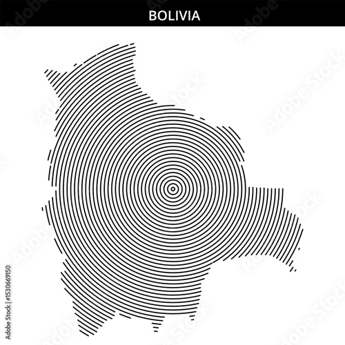Bolivia represented in concentric circle design