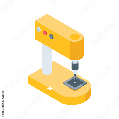 Easy to edit isometric icon of milling machine