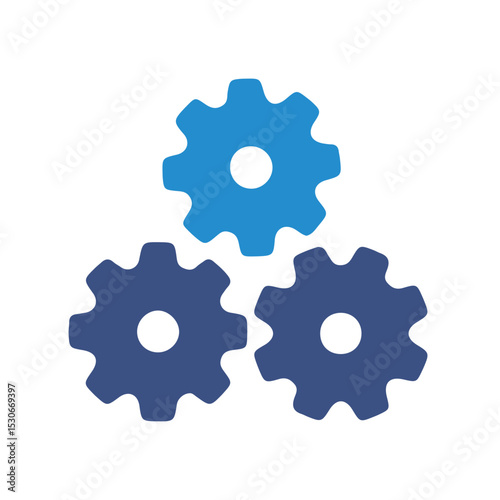 three interlocking gears symbolizing teamwork and mechanical synergy