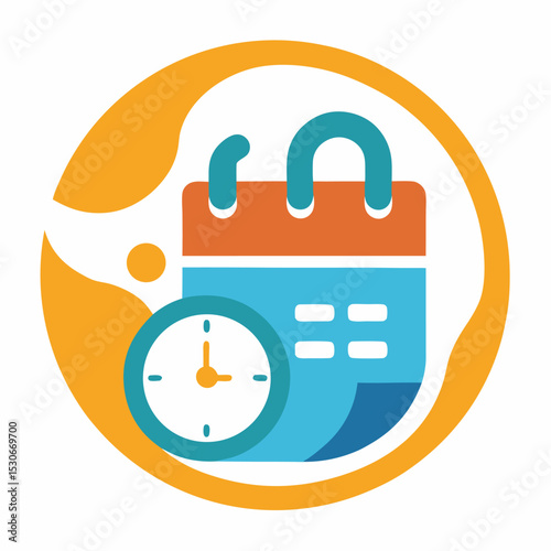 An icon symbolizing a flexible work schedule, perhaps a clock or calendar with fluid shapes.
