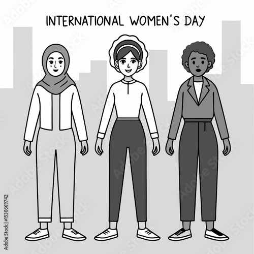 International womens day diverse women illustration