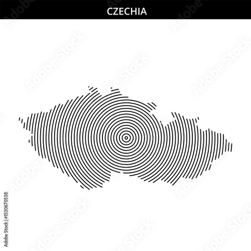 Czechia illustrated with circular line patterns representing unity
