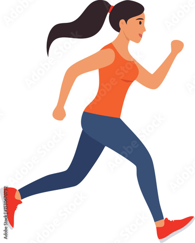 running woman vector illustration