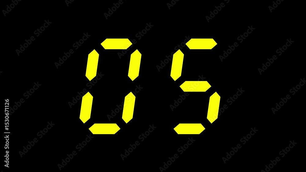 10 second countdown timer yellow digital perfect for presentations, websites, social media posts for event promotions, urgency  