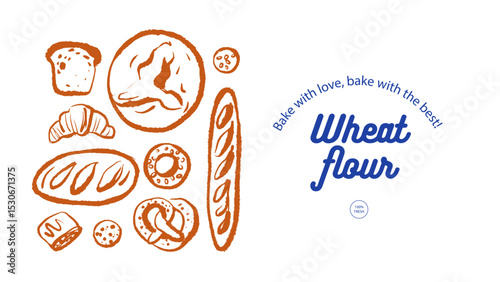 Hand drawn bakery retro poster. Vintage sketch vector illustration