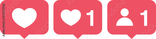 Social Media Notification Icons Set. Vector design elements.