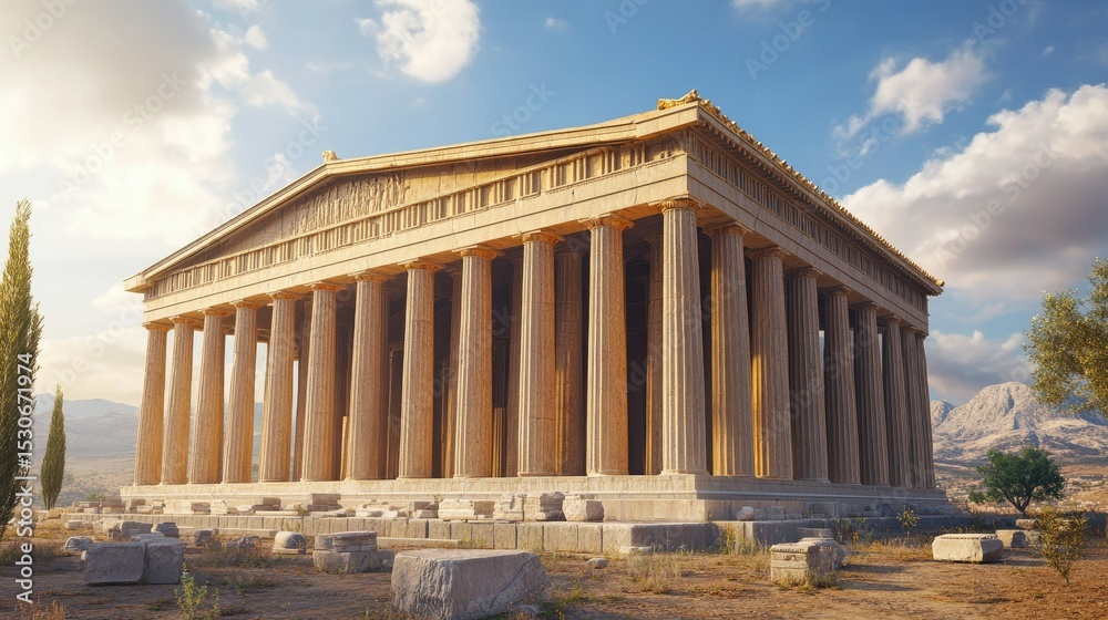 Fototapeta premium Majestic Hephaestus Temple: Athenian Architectural Marvel