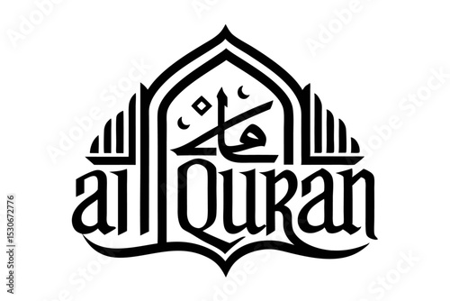 Quran line art design isolated on transparent background