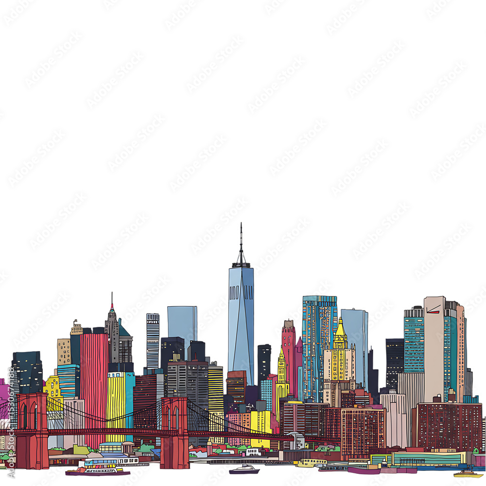 Obraz premium Vibrant New York City Skyline Illustration