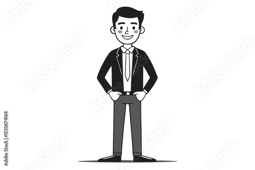 Cartoon businessman illustration isolated on transparent background