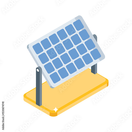 A visually engaging isometric icon of solar panel grid