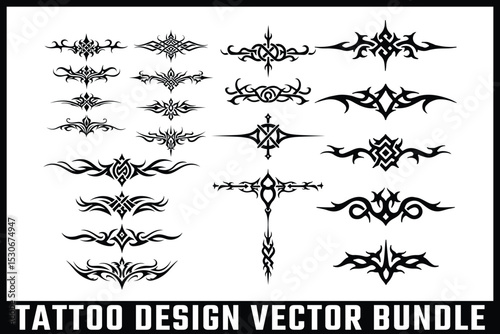Tattoo Design Vector Bundle (Lion, Floral, Ornate)