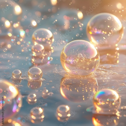 A delicate, translucent soap bubble floated gently through the air, weightless and ephemeral. It shimmered like a liquid pearl, its fragile surface catching the light 