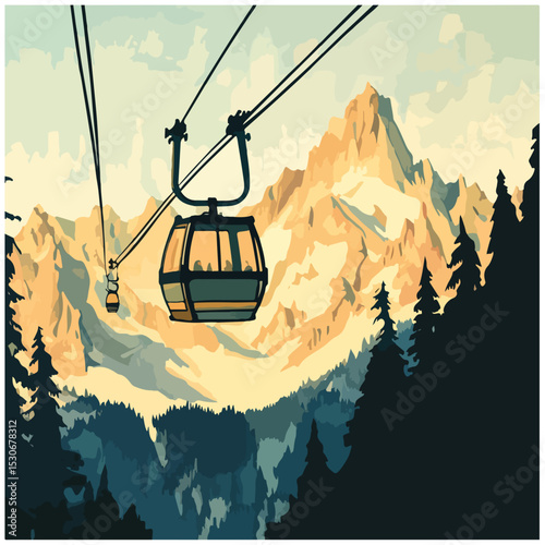 Cable Car Vector illustration 