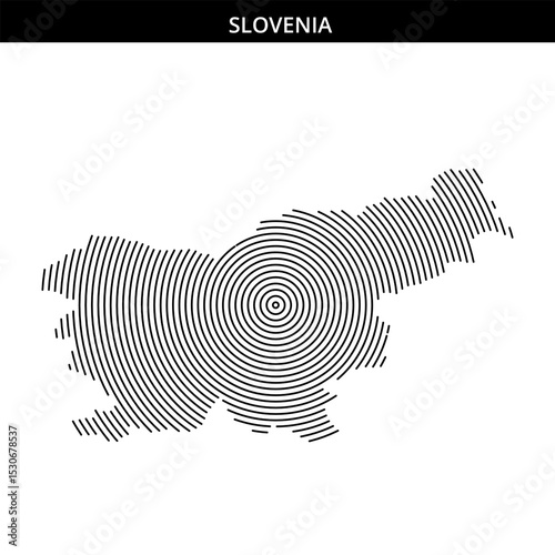 Unique circular design representing Slovenia's geographical outline