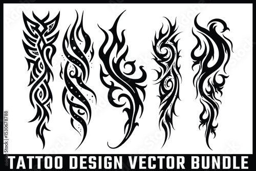 Tattoo Design Vector Bundle (Lion, Floral, Ornate)