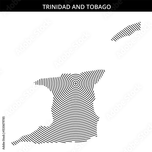 Artistic representation of Trinidad and Tobago in bold lines