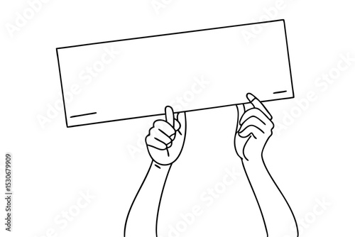 Continuous line drawing of a hand holding nothing isolated on transparent background