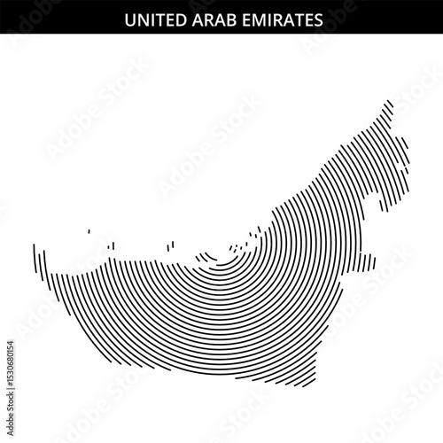 Creative line art representation of United Arab Emirates map