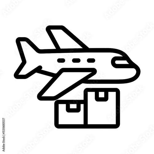 Cargo Plane logistics icon with transparent background