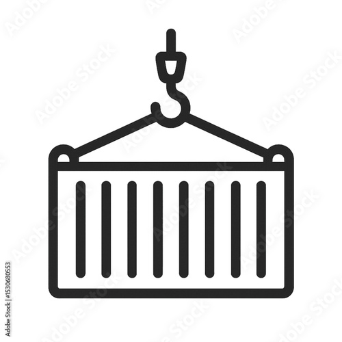 Container logistics icon with transparent background