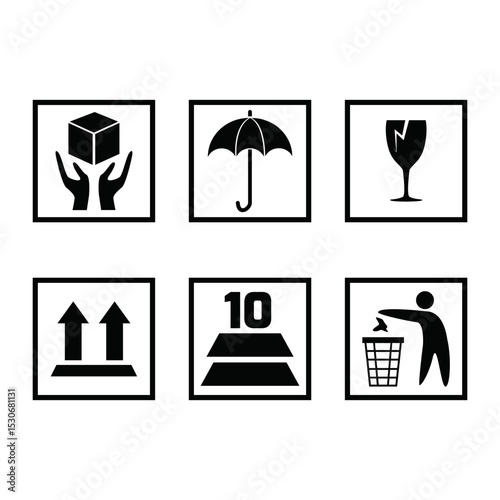 Fragile Packaging Icon Vector Sign Symbol