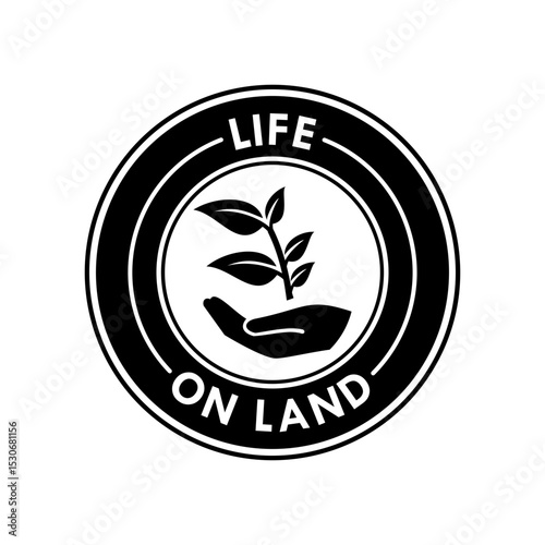 Life on Land Icon Vector Black