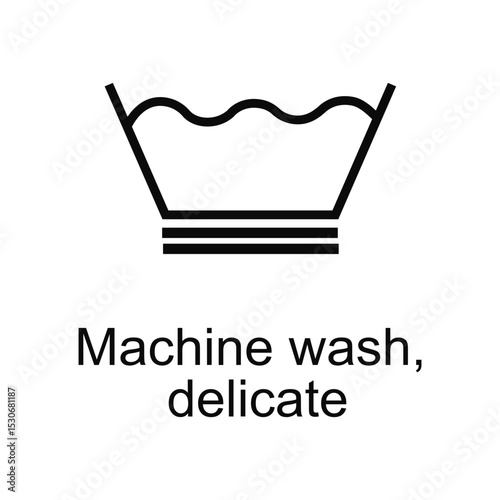 Machine Wash Delicate Icon Vector