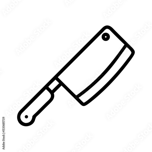 Sharp chopping knife icon for kitchen utensil design. Chopping knife illustration perfect for culinary websites or recipe books. This chopping knife image is ideal for app design and food blogs.