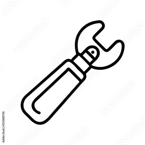 Simple can opener tool icon. Useful can opener design for kitchen utensil.  Can opener graphic for packaging, website, or app. This simple can opener image is perfect for various applications.