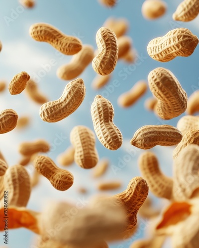 Wallpaper Mural Falling Peanuts Against a Bright Blue Sky Torontodigital.ca