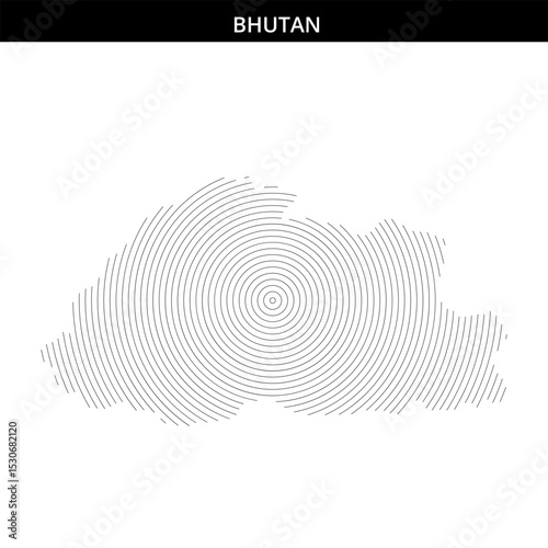 Unique circular design representing the landscape of Bhutan